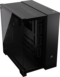 Корпус CORSAIR 6500X Mid-Tower ATX с двумя камерами – панорамное закаленное стекло – совместимость с материнской платой с обратным подключением – вентиляторы в комплект не входят – черный