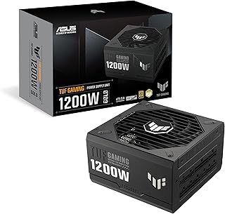 Блок питания ASUS TUF Gaming 1200W Gold (1200 Вт, совместимость с ATX 3.0, полностью модульный, сертифицирован по стандарту 80+ Gold, компоненты военного класса, двойной шарикоподшипник, вентилятор Axial-tech, покрытие печатной платы, 10-летняя гарантия)