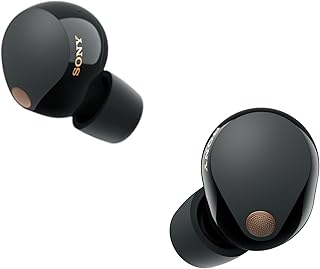 Sony WF-1000XM5 — лучшие беспроводные Bluetooth-наушники с шумоподавлением и встроенной Alexa, черные.