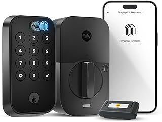 Замок Yale Security Assure Lock 2 Touch Deadbolt, Black Suede, с клавиатурой, подключаемой к Wi-Fi, и сканером отпечатков пальцев для ввода кода и дистанционного управления, YRD410-F-WF1-BSP