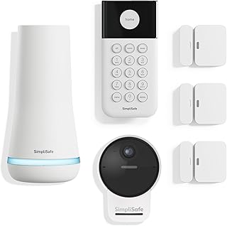 Беспроводная система домашней безопасности SimpliSafe из 6 предметов с уличной камерой — опционально круглосуточный профессиональный мониторинг — без контракта — совместима с Alexa и Google Assistant