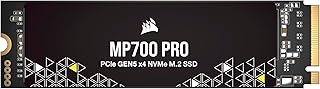 SSD-накопитель Corsair MP700 PRO 2TB M.2 PCIe Gen5 x4 NVMe 2.0 – M.2 2280 – Последовательное чтение до 12 400 МБ/с – Высокоплотная TLC NAND – Черный