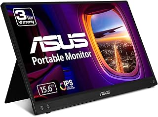 Портативный монитор ASUS ZenScreen 15,6 дюйма, разрешение 1080P (MB16ACV) - Full HD, IPS, защита зрения, отсутствие мерцания, фильтр синего света, подставка, питание от USB-C, подходит для ноутбука, ПК, телефона, игровой консоли.