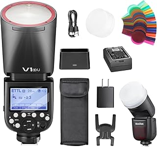 Вспышка Godox V1S USA V1 SU с круглой головкой для Sony, TTL, для установки на горячий башмак, беспроводная HSS 2.4G X, выдержка 1/8000 с, литиевая батарея 2980 мАч, светодиодная моделирующая лампа, трехцветный рассеиватель для Sony (версия для США)