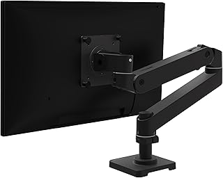 Ergotron – Усовершенствованный кронштейн для монитора LX Pro Premium, настольное крепление для одного монитора – подходит для плоских, изогнутых, сверхширокоформатных компьютерных мониторов до 34 дюймов, весом от 4 до 22 фунтов, VESA 75x75 мм или 100x100 мм – матовый черный