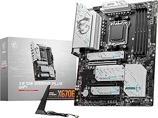 Материнская плата MSI X670E GAMING PLUS WIFI Gaming (поддерживает процессоры AMD Ryzen 9000/8000/7000 серии, AM5, DDR5, PCIe 5.0, SATA 6 Гбит/с, слоты M.2, USB 3.2 Gen 2, Wi-Fi 6E, Bluetooth 5.3, LAN 2,5 Гбит/с, HDMI/DP, ATX)