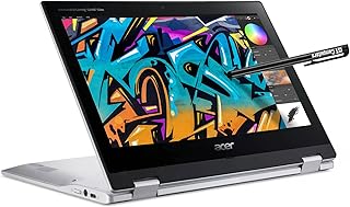 acer Spin 311-2H 11.6" 2-в-1 сенсорный Chromebook (Intel 4-ядерный Celeron N4000, 64 ГБ eMMC, 4 ГБ ОЗУ, стилус, веб-камера, IPS-матрица) Ноутбук-трансформер для дома и образования, стилус IST Computers Pen, Chrome OS