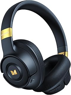Наушники Monster Persona SE ANC с активным шумоподавлением, беспроводные Bluetooth-наушники с охватывающими амбушюрами, 60 часов воспроизведения, HiFi стереозвук, глубокие басы, встроенный микрофон, амбушюры из пены с эффектом памяти (синие) для дома