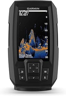 Garmin 010-02550-00 Striker Vivid 4cv, простой в использовании 4-дюймовый цветной эхолот и датчик эхолота, яркие цветовые палитры сканирования.