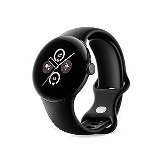 Смарт-часы Google Pixel Watch 2 (предыдущая модель) с лучшими функциями Fitbit: отслеживание сердечного ритма, управление стрессом, функции безопасности — Android — матовый черный алюминиевый корпус — браслет Obsidian Active Band — Wi-Fi