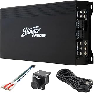 Автомобильный 5-канальный усилитель STINGER Audio MT-1000.5 мощностью 1200 Вт RMS, класс D, Hexfet MOSFET, кроссовер (верхний/нижний фильтр), сабвуферный фильтр, дистанционный регулятор басов сабвуфера, регулятор усиления басов Q.