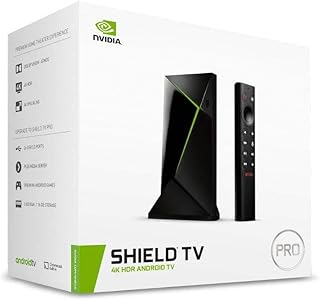 NVIDIA SHIELD Android TV Pro — потоковый медиаплеер; фильмы 4K HDR, прямые трансляции спортивных событий, Dolby Vision-Atmos, масштабирование изображения с помощью ИИ, облачные игры GeForce NOW, встроенный Google Assistant, совместимость с Alexa.