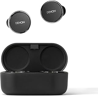 Беспроводные наушники Denon PerL Pro True Wireless — адаптивное активное шумоподавление, персонализированное звучание с адаптивной акустической технологией Masimo, пространственное звучание, длительное время автономной работы, беспроводная зарядка, черный цвет.