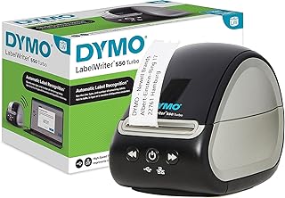 Термопринтер этикеток DYMO LabelWriter 550 с USB-подключением, черно-белый монохромный принтер для печати штрихкодов — 62 этикетки в минуту, автоматическое распознавание этикеток.