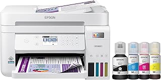 Беспроводной цветной многофункциональный принтер Epson EcoTank ET-3850 с безкартриджной системой подачи чернил, сканером, копиром, автоподатчиком документов и Ethernet – белый (восстановленный)