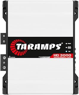 Автомобильный моноблочный усилитель Taramps HD 3000 2 Ом, 1 канал, 3000 Вт RMS MAX, полный диапазон частот, усилитель класса D, кроссовер, белый, 3k, высокое качество звука.