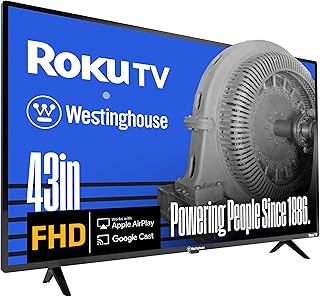 Телевизор Westinghouse Roku TV — 43-дюймовый смарт-телевизор, разрешение 1080p Full HD, Wi-Fi и мобильное приложение, плоский экран, Bluetooth, совместимость с Apple AirPlay, Alexa и Google Assistant.