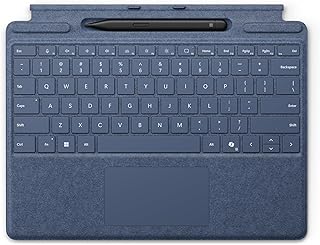 Комплект Microsoft Surface Pro Keyboard with Slim Pen 2 для Pro Copilot+ (11-е издание), Pro 9 и Pro 8, материал Alcantara, цвет сапфир.