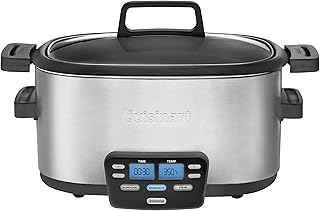 Мультиварка Cuisinart MSC-600 3-в-1 Cook Central объемом 6 кварт: режимы медленного приготовления, обжаривания/тушения, приготовления на пару, серебристый цвет.