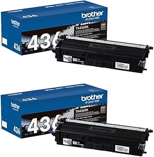 Оригинальные черные тонер-картриджи Brother TN436BK (2 шт.) с увеличенным ресурсом, примерно 6500 страниц на картридж.