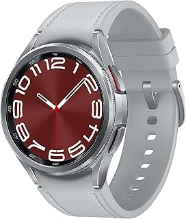 Смарт-часы SAMSUNG Galaxy Watch 6 Classic 43 мм с Bluetooth, вращающимся безелем, фитнес-трекером, персонализированными зонами ЧСС, расширенными функциями контроля сна, пульсометром, датчиком BIA, функцией анализа состояния здоровья, версия для США, серебристый цвет.