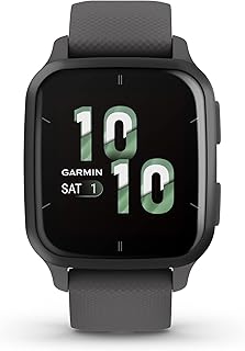Смарт-часы Garmin Venu® Sq 2 GPS, круглосуточный мониторинг здоровья, длительное время автономной работы, AMOLED-дисплей, цвета: серый и темно-серый.