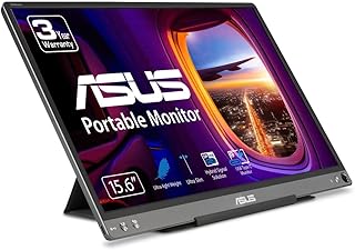 Портативный USB-монитор ASUS ZenScreen 15,6 дюйма, разрешение 1080p (MB16ACE) - Full HD (1920 x 1080), IPS, USB Type-C, защита зрения, антибликовое покрытие, легкий чехол Smart Case, внешний экран для ноутбука, 3-летняя гарантия, темно-серый цвет.