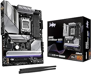 Материнская плата ASRock AMD B850 LiveMixer WiFi 7 Socket AM5 Ryzen 9000/8000/7000 Series DDR5 8000+ (OC) MHz 256GB ATX M.2 SATA3 6.0 Gb/s PCIe 5.0 BIOS Flashback 1 HDMI 1 DisplayPort