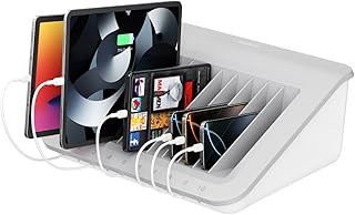 Зарядная станция Belkin для ноутбуков с сетевым фильтром — док-станция для зарядки 10 устройств через USB для планшетов, ноутбуков, Chromebook — организация кабелей для учебных классов, офисов, технических лабораторий, общих помещений и многого другого.