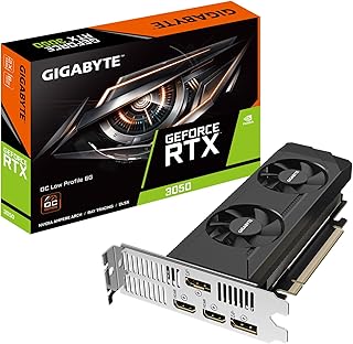 Видеокарта GIGABYTE GeForce RTX 3050 OC Low Profile 6G, 2 вентилятора WINDFORCE, 6 ГБ GDDR6 96-бит, GV-N3050OC-6GL