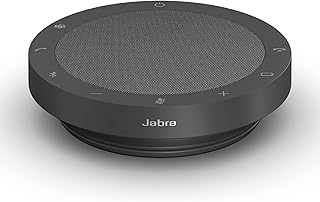 Jabra Speak2 55 Беспроводной Bluetooth спикерфон — портативная колонка с 4 микрофонами с шумоподавлением, 50-мм широкополосными динамиками и широкополосным звуком — сертифицирована для Microsoft Teams — темно-серый