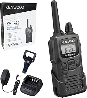 Компактная двухсторонняя УВЧ-радиостанция KENWOOD ProTalk PKT-300, мощность 2 Вт, 6 каналов, функция VOX и конфиденциальной связи, 10 оповещений о вызове, прочный корпус, соответствующий стандарту MIL-STD 810, защита от атмосферных воздействий IP52, время работы от батареи 16 часов, дальность действия 6 миль, ЖК-дисплей.