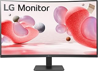 Изогнутый монитор LG 32MR50C-B, 32 дюйма, Full HD, 100 Гц, AMD FreeSync, управление на экране, Dynamic Action Sync, черный, стабилизатор, наклонная подставка (HDMI) - черный.