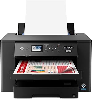 Беспроводной широкоформатный принтер Epson Workforce Pro WF-7310 с печатью до 13" x 19", автоматической двусторонней печатью до 11" x 17", лотком для бумаги на 500 листов, 2,4-дюймовым цветным дисплеем, приложением Smart Panel, средний размер, черный.