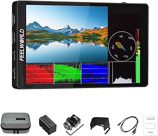 FEELWORLD F7 PRO 7-дюймовый сенсорный полевой монитор для цифровой зеркальной камеры с аккумулятором F750 и сумкой, 3D LUT HDR Waveform, комплект для установки внешнего источника питания F970, разрешение 1920x1200, 4K 60 Гц, HDMI вход/выход, вход Type-C 8,4 В.