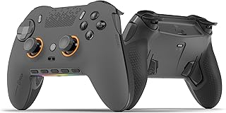 Игровой контроллер SCUF ENVISION PRO Wireless V1 (2023) для ПК — пять переназначаемых G-клавиш, переназначаемые задние кнопки, мгновенные триггеры, совместимость с iCUE, цвет стальной серый.
