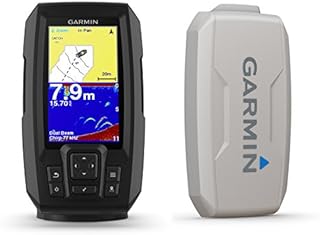 Эхолот Garmin Striker Plus 4 с двухлучевым датчиком и защитным чехлом, 4,3-дюймовый светодиодный дисплей, вес 1,1 фунта, модель Plus 4.