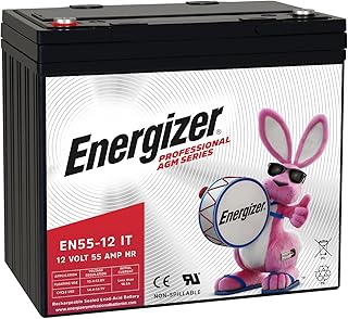Аккумуляторная батарея Energizer EN55-12IT, 12 В, 55 Ач, герметичный свинцово-кислотный (AGM) аккумулятор длительного срока службы, идеально подходит для использования в электроскутерах, инвалидных колясках, аварийном освещении, резервном питании и многом другом.