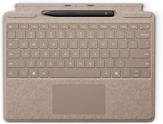 Комплект Microsoft Surface Pro Keyboard with Slim Pen 2 для Pro Copilot+ (11-е издание), Pro 9 и Pro 8, материал Alcantara, цвет Dune