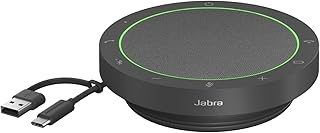 Беспроводной Bluetooth-спикерфон Jabra Speak2 55 (версия 2025 года) — портативная колонка с 4 микрофонами с шумоподавлением — сертифицированный динамик для Microsoft Teams — темно-серый.