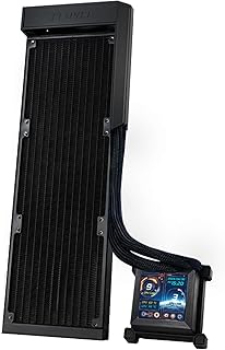Жидкостное охлаждение Lian Li Hydroshift LCD 360 — гибкий боковой канал для подачи охлаждающей жидкости, 2,88-дюймовый ЖК-экран — разрешение 480 x 480 — позволяет делать скриншоты или записывать видео — подходит для большинства вентиляторов ПК — черный (HSLCD36NB)