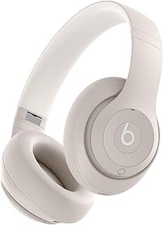 Beats Studio Pro — беспроводные Bluetooth-наушники с шумоподавлением — персонализированное пространственное звучание, воспроизведение аудио без потерь через USB-C, совместимость с Apple и Android, до 40 часов автономной работы — цвет «песочный».