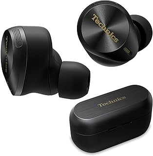 Наушники Technics Premium Hi-Fi True Wireless Bluetooth с улучшенным шумоподавлением, возможностью подключения к трем устройствам, беспроводной зарядкой, поддержкой Hi-Res Audio и улучшенными функциями звонков - EAH-AZ80-K (черные)
