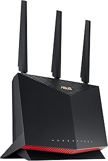 ASUS RT-AX86U Pro (AX5700) — двухдиапазонный игровой маршрутизатор WiFi 6 с расширяемым портом 2,5 ГГц, игровой порт, режим мобильной игры, переадресация портов, бесплатная сетевая безопасность, VPN, совместимость с AiMesh.