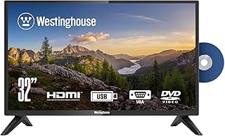 Телевизор Westinghouse 32 дюйма со встроенным DVD-плеером, HD LED, небольшой плоский экран, не Smart TV, DVD-комбо, совместим с Fire Stick, Roku, Apple TV, TiVo, Xumo и стриминговыми устройствами.