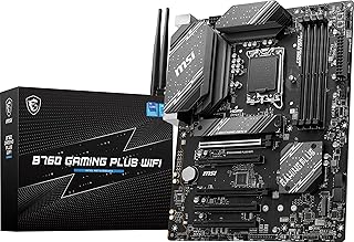 Игровая материнская плата MSI B760 Gaming Plus WiFi (поддерживает процессоры Intel 12-го/13-го/14-го поколений, LGA 1700, DDR5, PCIe 4.0, M.2, LAN 2,5 Гбит/с, USB 3.2 Gen2, HDMI/DP, Wi-Fi 6E, Bluetooth 5.3, ATX)