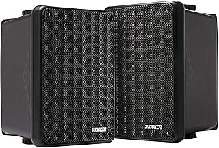 Двухполосные полнодиапазонные акустические системы KICKER KB6B для использования внутри и снаружи помещений (пара), защищенные от атмосферных воздействий, для патио, гаража, бассейна и дома, 6,5-дюймовый низкочастотный динамик, 2x5-дюймовых рупорных твитера, черные.