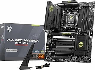 Материнская плата MSI MAG B850 Tomahawk MAX WiFi, ATX — поддерживает процессоры AMD Ryzen 9000/8000/7000, VRM AM5-80A SPS, память DDR5 Boost 8400+ МТ/с (разгон), PCIe 5.0 x16, M.2 Gen5, Wi-Fi 7, 5G LAN.