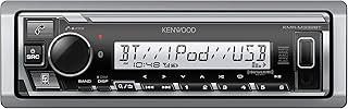 Автомагнитола KENWOOD KMR-M332BT для автомобилей и морской техники - однодиновая, Bluetooth, USB MP3, AUX-вход, AM/FM-радио, поддержка SiriusXM, защита от атмосферных воздействий, многоцветная подсветка.
