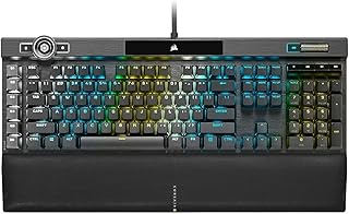 Игровая оптико-механическая клавиатура Corsair K100 RGB с проводным подключением - переключатели OPX - колпачки клавиш из PBT-пластика, изготовленные методом двойного литья - совместимость с Elgato Stream Deck и iCUE - раскладка QWERTY NA - черный цвет